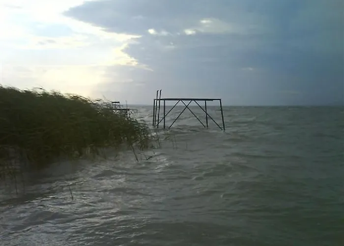 Apartament 14 Ferohelyes Haz Sajat Steggel, Jatszoterrel Balatonfenyvesen Vizparti Utcaban *